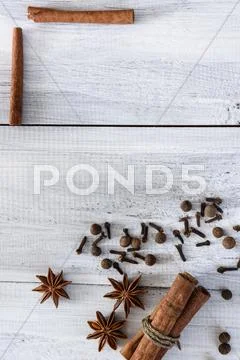 Spices On White Background