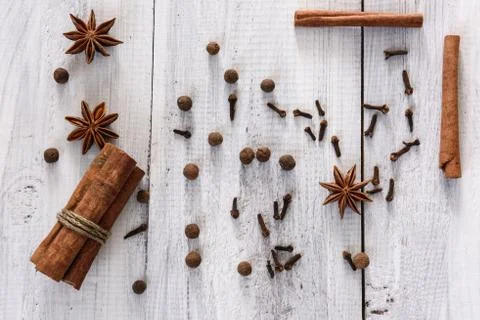 Spices on white background 写真素材