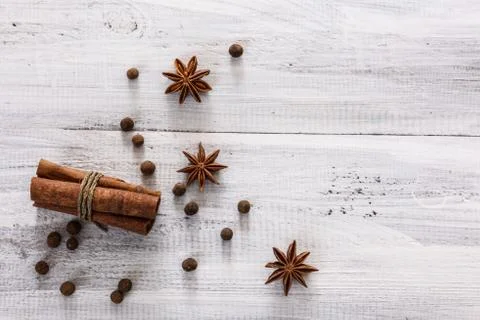 Spices on white background Foto stock