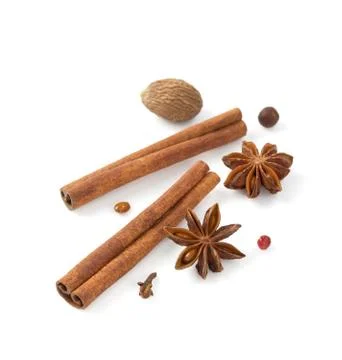 Spices on white background Stock Photos