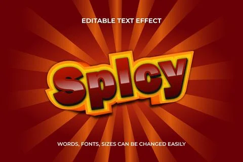 Spicy 3d editable text effect Stock Illustration