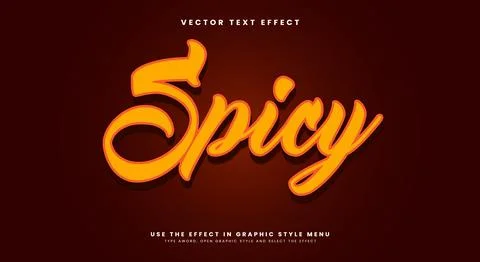 Spicy 3d editable text effect Template Stock Illustration
