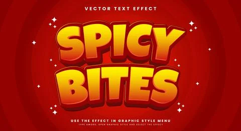 Spicy Bites 3d editable text effect Template Stock Illustration