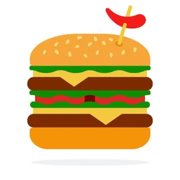 Spicy burger with beef Stock Illustration