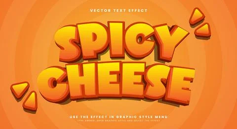 Spicy Cheese editable text effect Template Stock Illustration