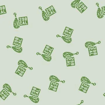 Spicy chicken fried glyph vector seamless pattern Stock Illustration