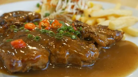Spicy Chicken Steak Stock Footage 75344223