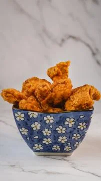 Spicy Chicken Tenders in a bowl. Stock Photos