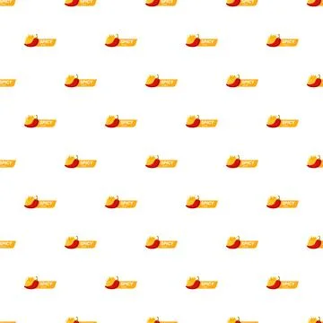 Spicy chili pepper level labels seamless pattern Stock Illustration