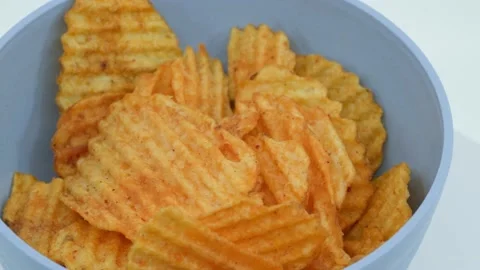 Spicy chips close-up Stock Footage 235365370