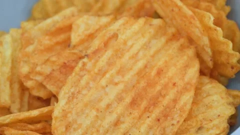 Spicy chips close-up Video stock 235365709