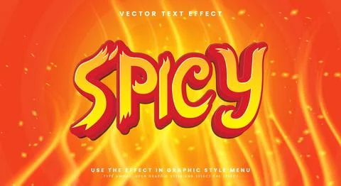Spicy editable text effect template Stock Illustration