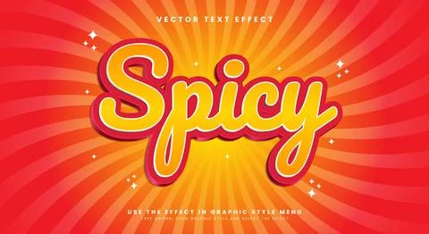 Spicy editable text effect Template Illustrazione stock