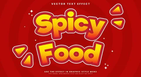 Spicy Food Editable text effect Template Stock Illustration