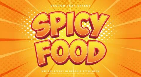 Spicy Food editable text effect template Illustrazione stock