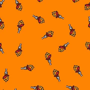 Spicy food vector seamless pattern Stock Illustration