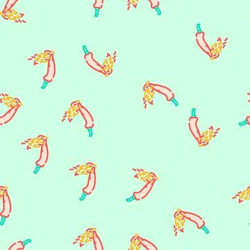 Spicy food vector seamless pattern Stock Illustration