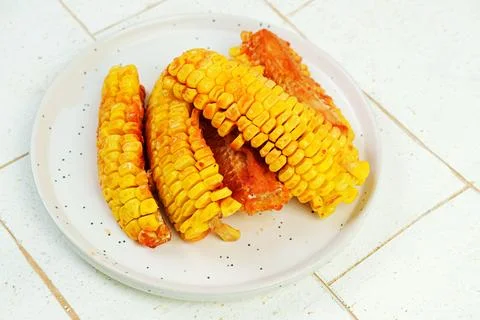 Spicy fried corn  Stock Photos