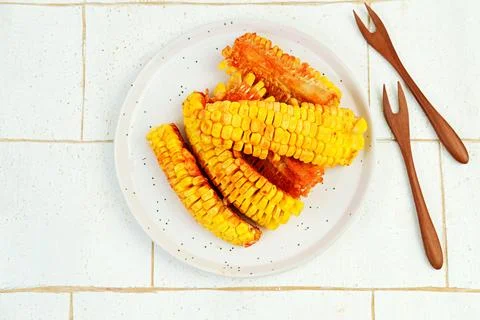 Spicy fried corn  Stock Photos