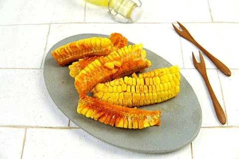 Spicy fried corn  Stock Photos