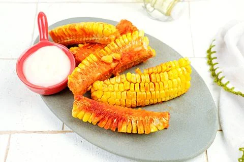 Spicy fried corn  Stock Photos