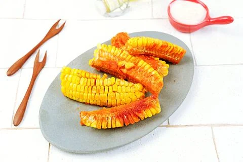 Spicy fried corn Stock Photos