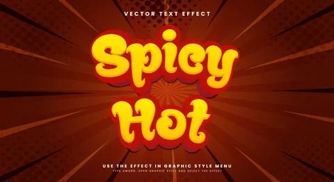 Spicy hot 3d editable text effect Template Stock Illustration