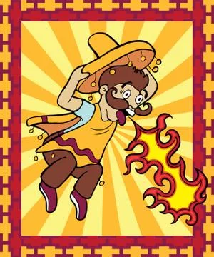 Spicy hot with background Stock Illustration