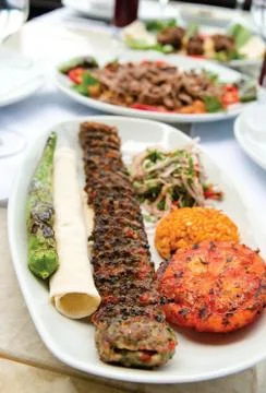 Spicy kebab Stock Photos