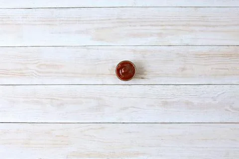 Spicy ketchup in small bawl for dipping Stock Photos