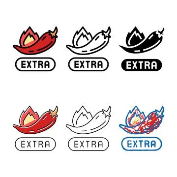 Spicy level variants extra color icon vector Stock Illustration