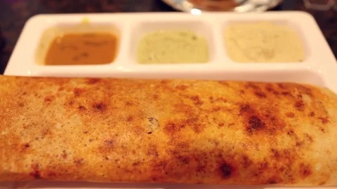 Spicy Masala Dosa Stock Footage 74381046