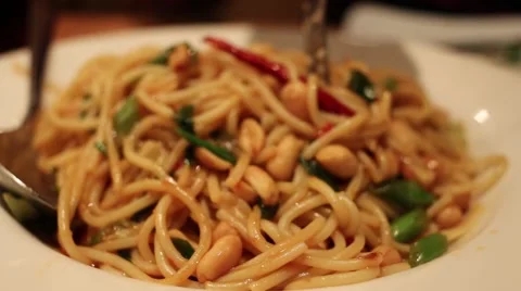 Spicy Noodle Dish Stock Footage 59792030