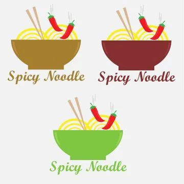 Spicy noodle Stock Illustration