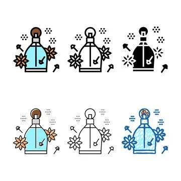 Spicy notes perfume color designs icon vector Stockillustratie