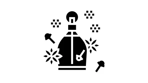 Spicy notes perfume glyph icon animation Vidéo 222821666