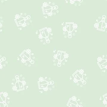 Spicy notes perfume line seamless pattern Stock Illustration
