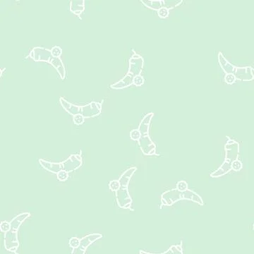 Spicy pepper allergy line vector seamless pattern Stock Illustration