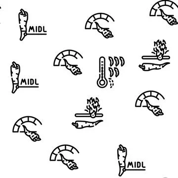 Spicy Pepper Different Scale Vector Seamless Pattern 스톡 일러스트