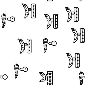 Spicy Pepper Different Scale Vector Seamless Pattern Illustrazione stock