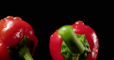 Spicy pepper red fresh chilli paprika food 4k hq super macro close-up Video stock 134935045