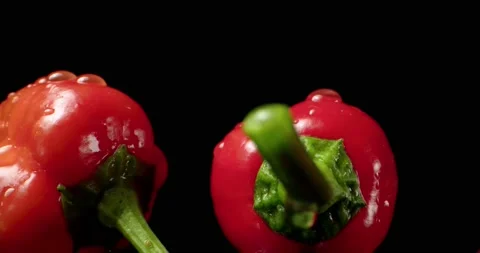 Spicy pepper red fresh chilli paprika food 4k hq super macro close-up Video stock 134937336
