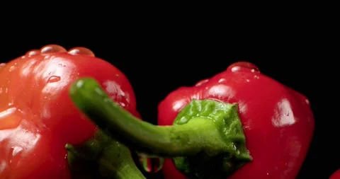 Spicy pepper red fresh chilli paprika food 4k hq super macro close-up Video stock 135331487