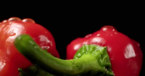 Spicy pepper red fresh chilli paprika food 4k hq super macro close-up Video stock 135339661