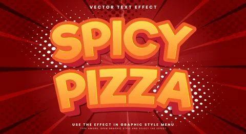 Spicy Pizza editable text effect Template Stock Illustration