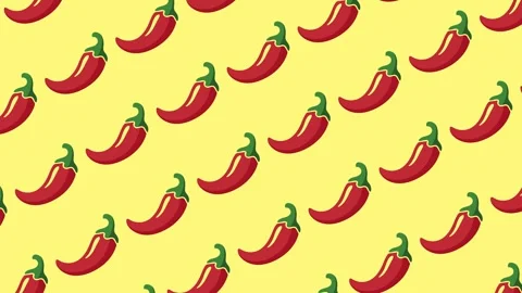 Spicy Red Chili Pepper Pattern for Culinary and Cooking Designs Stock Footage 330996224