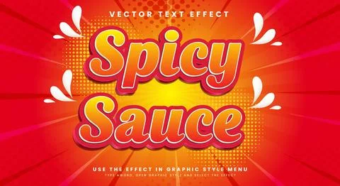 Spicy Sauce Editable text effect Template Stock Illustration