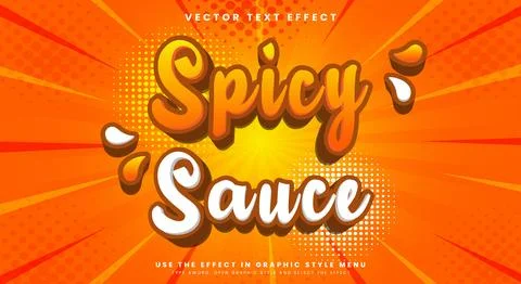 Spicy Sauce editable text effect template 스톡 일러스트
