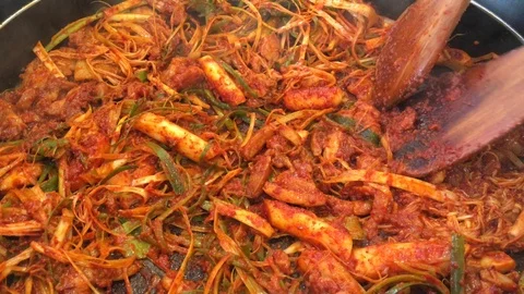 Spicy stir-fried chicken. Stock Footage 103405098