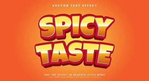 Spicy Taste 3D Editable text effect Stock Illustration